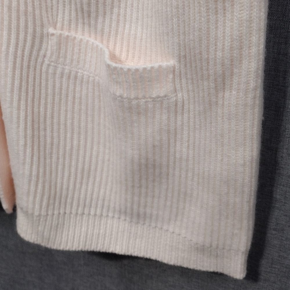 YarnWorks Ribbed Button Front Sweater Cardigan Womens M Pink Barbiecore Romantic - Picture 4 of 7
